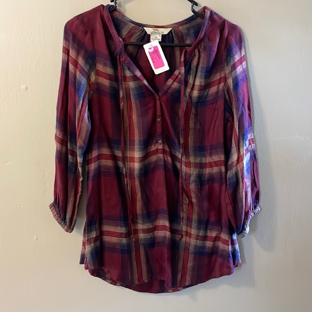 NWT Plaid Henley